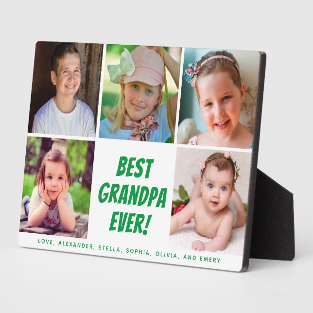 Best Grandpa Ever 5 Photos Family Plaque (Side)