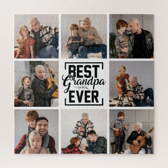 Best Grandpa Ever 8 Photo Collage  Jigsaw Puzzle (Vertical)