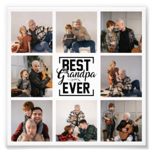 Best Grandpa Ever 8 Photo Collage Print
