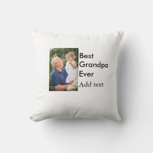 Best Grandpa ever add photo name classic elegant Cushion