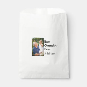Best Grandpa ever add photo name classic elegant Favour Bags