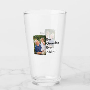 Best Grandpa ever add photo name classic elegant Glass