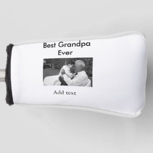 Best Grandpa ever add photo name classic elegant Golf Head Cover