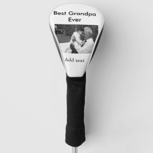 Best Grandpa ever add photo name classic elegant Golf Head Cover