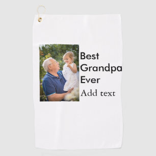 Best Grandpa ever add photo name classic elegant Golf Towel