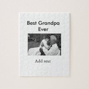 Best Grandpa ever add photo name classic elegant Jigsaw Puzzle