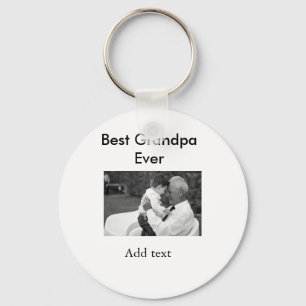 Best Grandpa ever add photo name classic elegant Key Ring