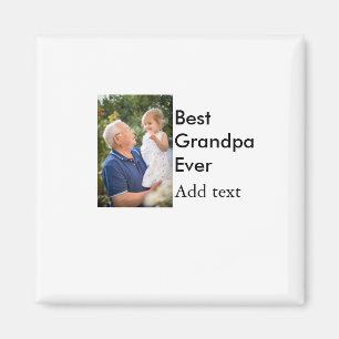 Best Grandpa ever add photo name classic elegant Magnet