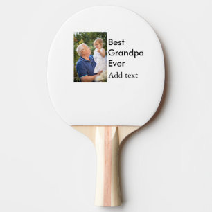 Best Grandpa ever add photo name classic elegant Ping Pong Paddle