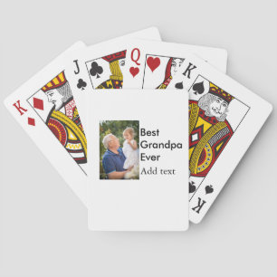 Best Grandpa ever add photo name classic elegant Playing Cards