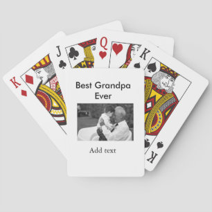 Best Grandpa ever add photo name classic elegant Playing Cards