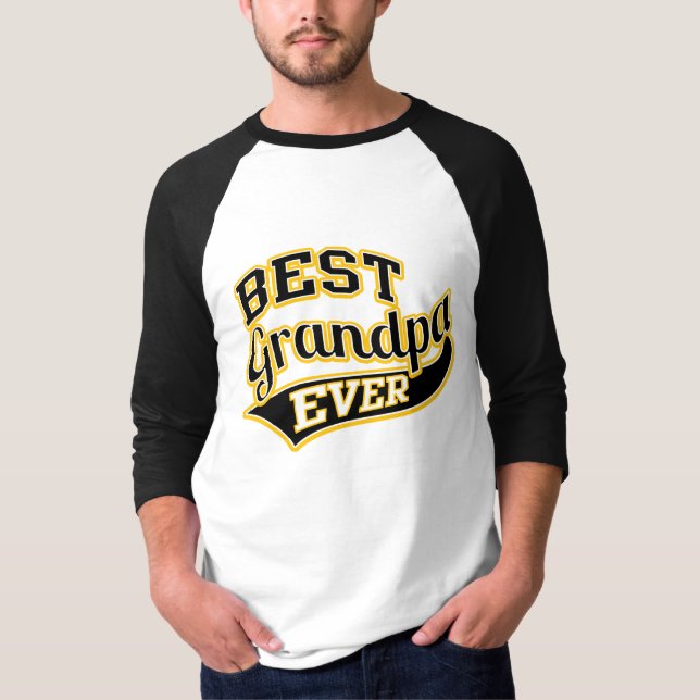 Best Grandpa Ever Ballpark Style T-Shirt (Front)