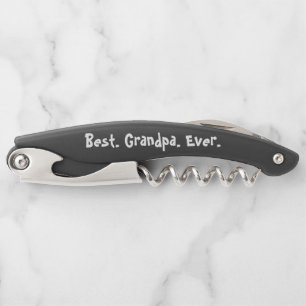Best Grandpa Ever Black and White Corkscrew