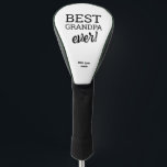 Best Grandpa EVER Black White Custom  Golf Head Cover<br><div class="desc">Surprise your golf-loving grandpa with a meaningful and personalised gift – our "Best Grandpa ever" White black Golf Head Cover. This custom head cover combines modern typography with a heartfelt message that will touch his heart. Customise the head cover by adding the name of his grandchild or grandchildren, making it...</div>