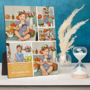 Best Grandpa Ever Colour Block Photo Collage Plaque