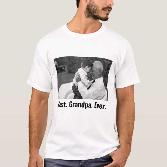 Best Grandpa Ever Custom Family  Photo  T-Shirt (Front)