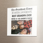 Best Grandpa Ever Custom Newspaper Headline Photo  Magnet<br><div class="desc">Celebrate Grandpa in style with this personalised newspaper-themed photo magnet! Designed to look like the front page of The Grandhood Times, this keepsake features a custom name, headline, and photo. It’s a funny and heartwarming gift idea from grandkids or family — perfect for Father’s Day, birthdays, or just because he’s...</div>