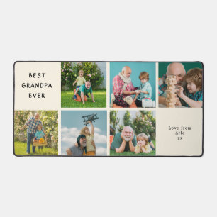 Best Grandpa Ever Custom Photo Collage Desk Mat