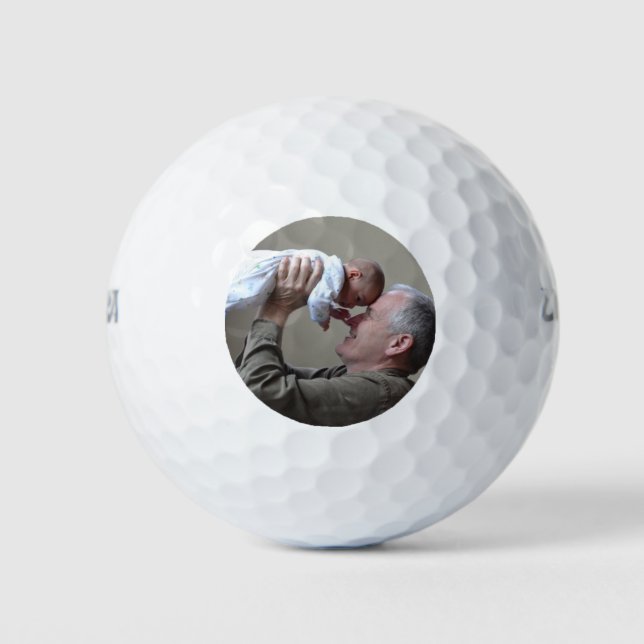 Best Grandpa Ever Custom Photo Create Your Own Golf Balls (Front)