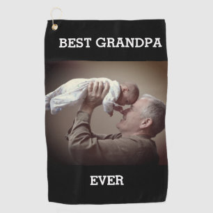 Best Grandpa Ever Custom Photo Create Your Own Golf Towel