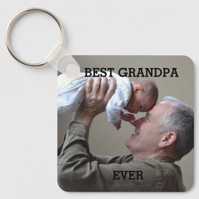 Best Grandpa Ever Custom Photo Create Your Own  Key Ring (Front)