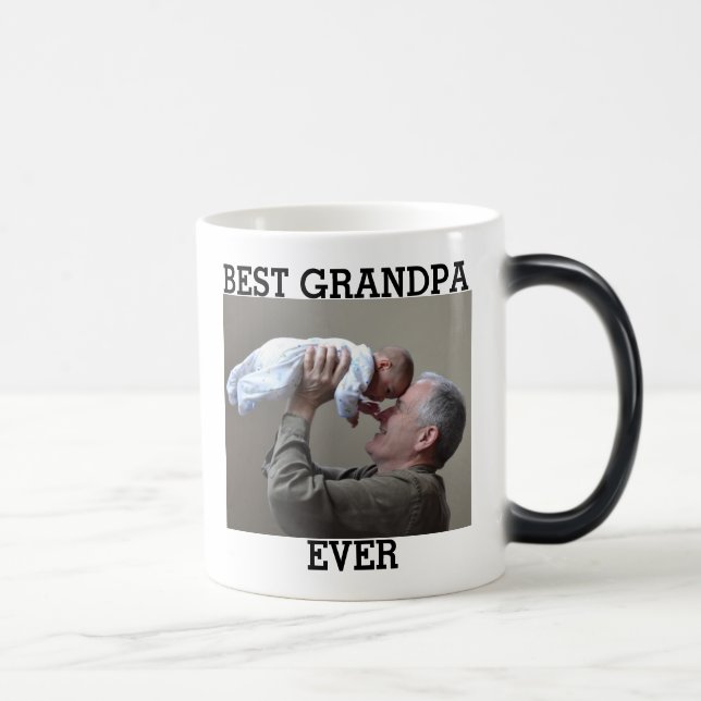 Best Grandpa Ever Custom Photo Create Your Own Magic Mug (Right)