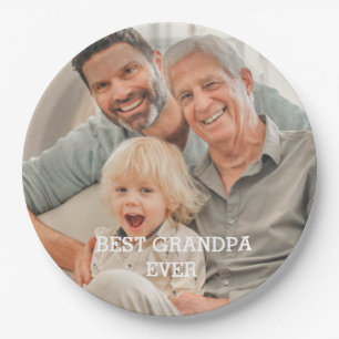 Best Grandpa Ever Custom Photo Create Your Own Paper Plate