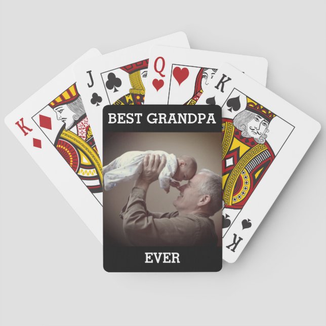 Best Grandpa Ever Custom Photo Create Your Own Playing Cards (Back)