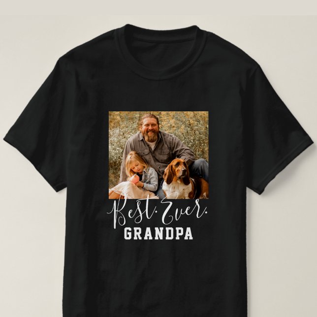 BEST GRANDPA EVER Custom Photo Father's Day T-Shirt (Creator Uploaded)