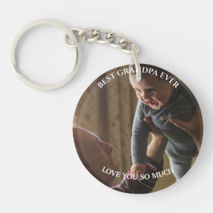 Best Grandpa Ever Custom Photo Grandchildren Love Key Ring