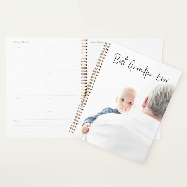 Best Grandpa Ever Custom Photo Script Modern  Planner (Display)