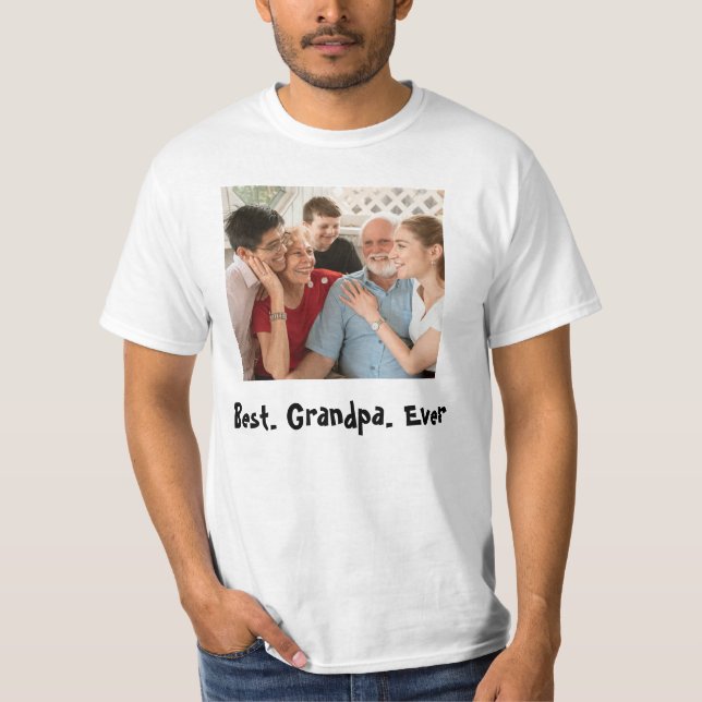 Best Grandpa Ever Custom Photo  T-Shirt (Front)