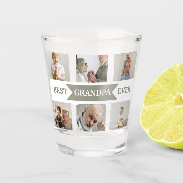 Best Grandpa Ever | Custom Photos Shot Glass (Front)