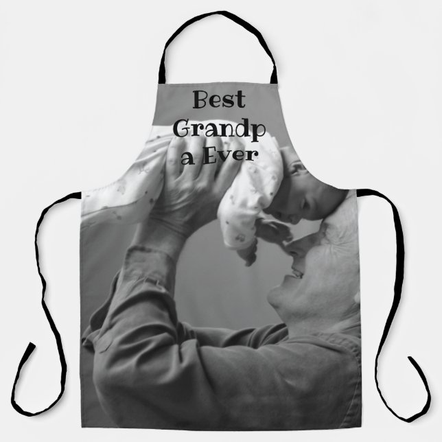Best Grandpa Ever Family photo Grandchild Grandad Apron (Front)