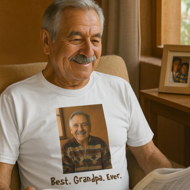 Best Grandpa Ever Family Photo T-Shirt (Creator Uploaded)