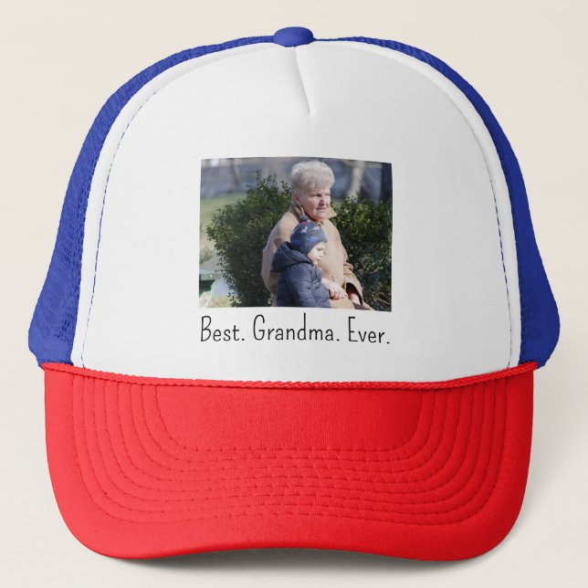 Best Grandpa Ever Family Photo Trucker Hat (Front)