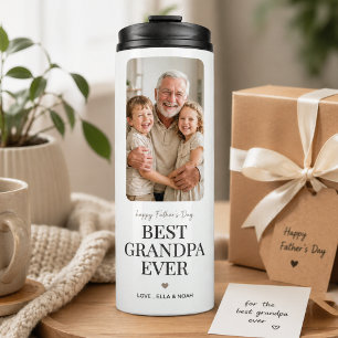 Best Grandpa Ever Father’s Day Photo White Thermal Tumbler