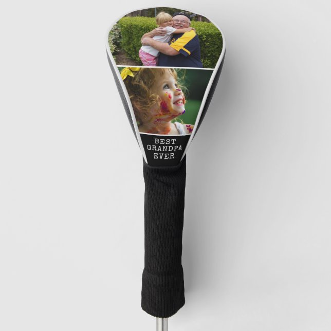 Best Grandpa Ever Father's Day 2 Photo Collage  Golf Head Cover (Front)