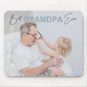 Best Grandpa Ever Father's Day Dusty Blue Photo Mouse Pad