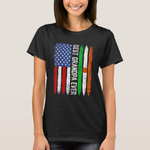 Best Grandpa Ever  Father's Day Niger Us Flag Retr T-Shirt
