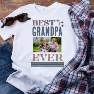 Best Grandpa Ever Father's Day Photo Collage Gift  T-Shirt