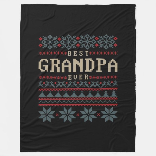 Best Grandpa Ever Fleece Blanket (Front)