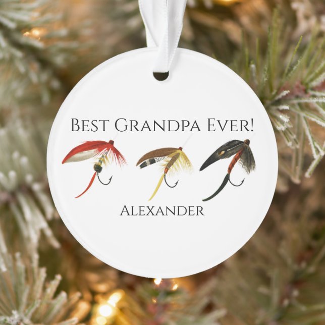 Best Grandpa Ever! Fly Fish Fishermen Flyfishing T Ornament (Tree)
