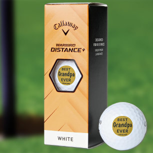 Best Grandpa Ever Gold and Black Callaway Golf Balls