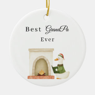 Best GrandPa Ever Goose Photo Ceramic Tree Decoration