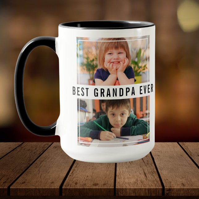Best Grandpa Ever Grandchildren 2 Photo Collage Mug (Creator Uploaded)