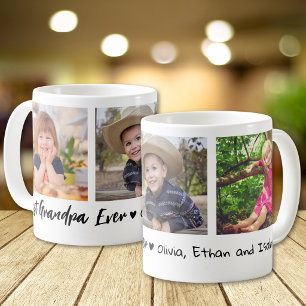 Best Grandpa Ever Grandchildren 3 Photo Collage Coffee Mug