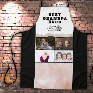 Best Grandpa Ever Grandchildren 4 Photo Collage  Apron