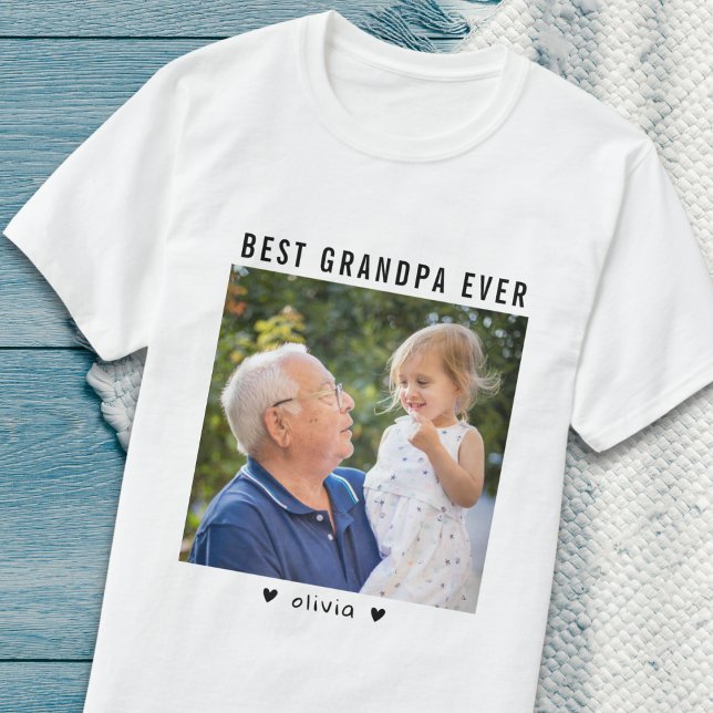 Best Grandpa Ever Grandfather And Grandkid Photo   T-Shirt (Best Grandpa Ever Grandfather And Grandkid Photo T-Shirt
)
