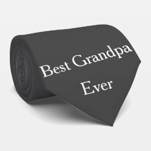 Best Grandpa Ever Grandfather Dark Grey Custom Tie